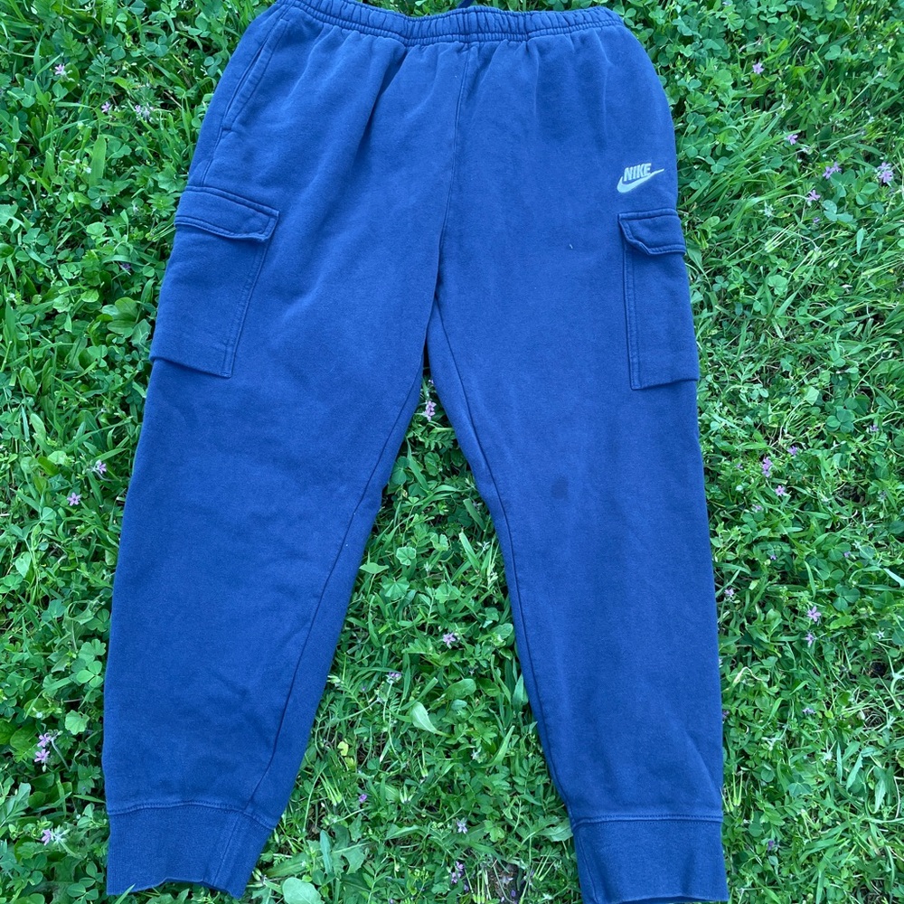 Nike Blue Joggers with Relaxed Fit and Elastic Waistband